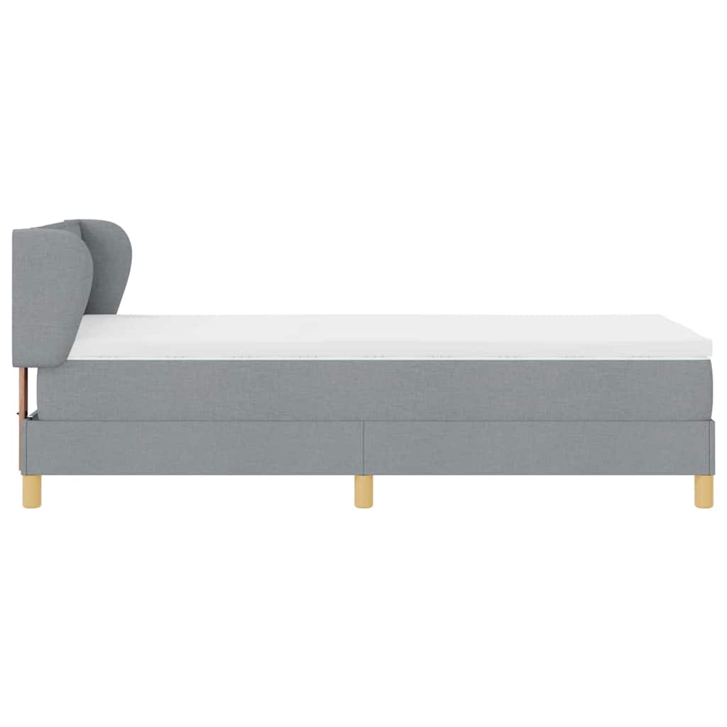 Krevet s opruga kutije Svjetlosiva 90 x 200 cm tkanina