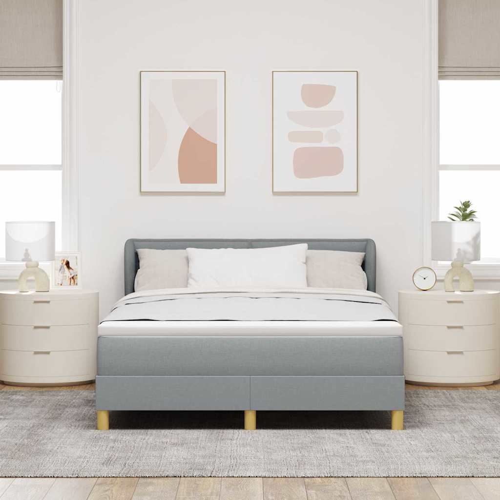 Krevet s opruga kutije Svjetlosiva 160 x 200 cm tkanina