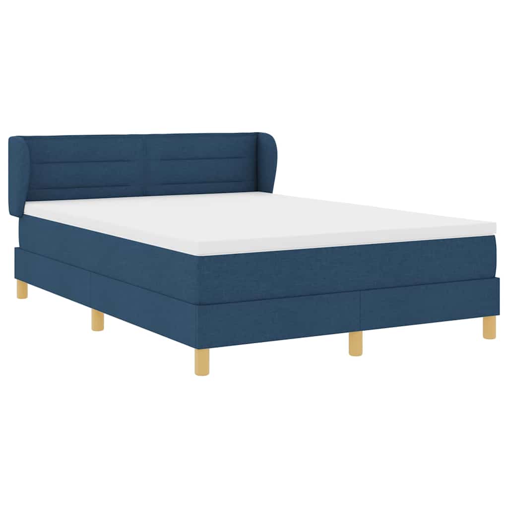 Krevet s opruga kutije s madracem Plava 160 x 200 cm tkanina