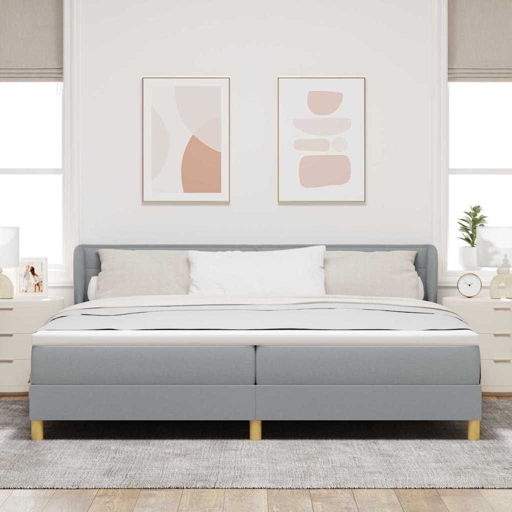 Krevet s opruga kutije Svjetlosiva 200 x 200 cm tkanina