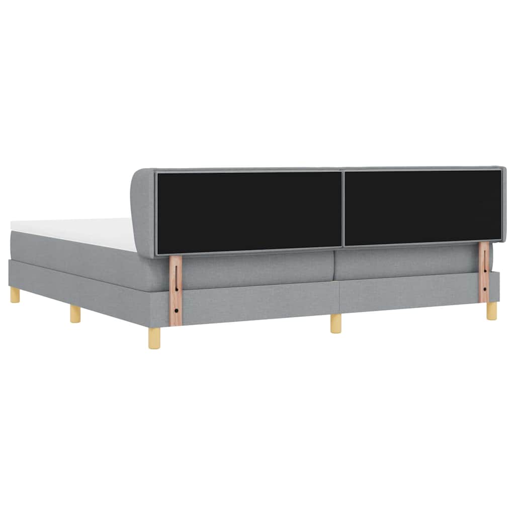 Krevet s opruga kutije Svjetlosiva 200 x 200 cm tkanina