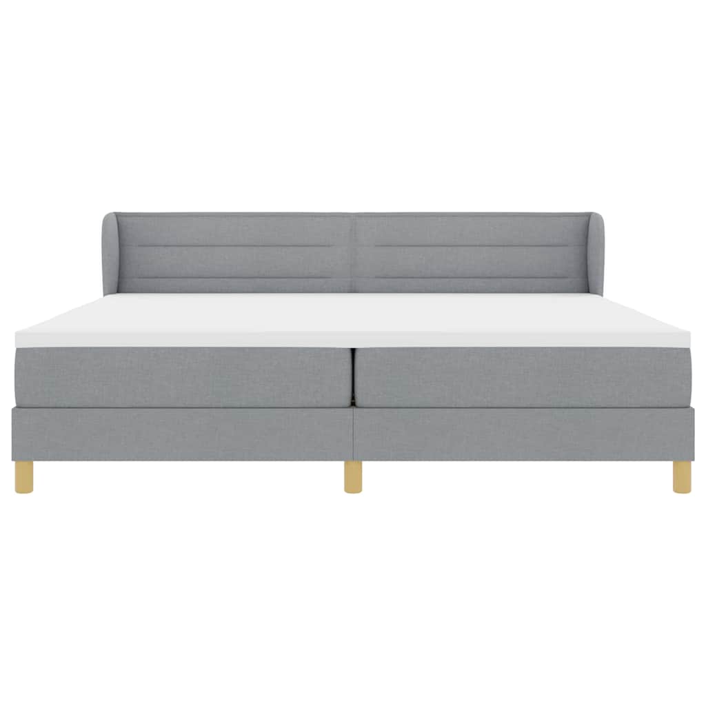 Krevet s opruga kutije Svjetlosiva 200 x 200 cm tkanina
