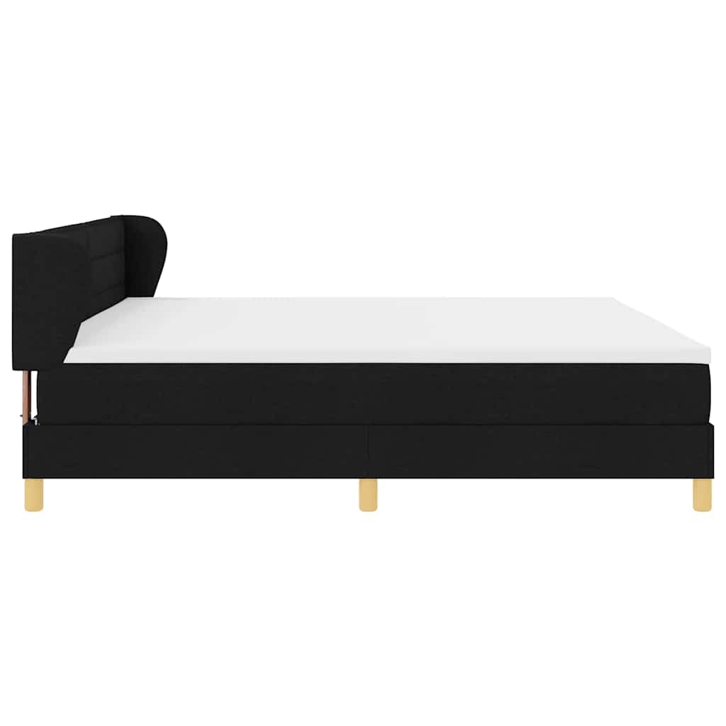Krevet s opruga kutije s madracem Crna 200 x 200 cm tkanina