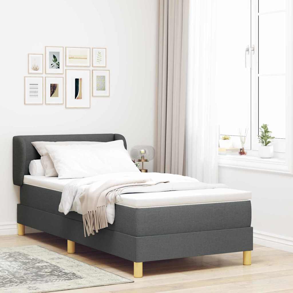 Krevet s opruga kutije Tamno siva 80 x 200 cm tkanina