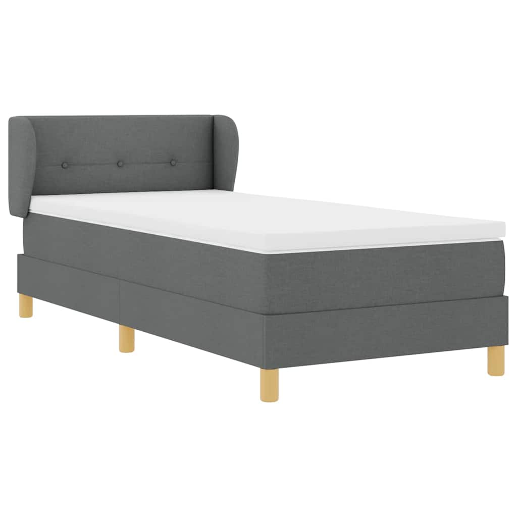 Krevet s opruga kutije Tamno siva 80 x 200 cm tkanina