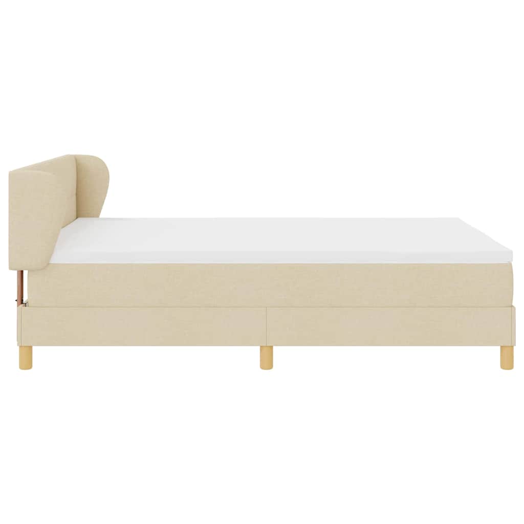 Krevet s opruga kutije s uzglavljem Krema 140 x 190 cm tkanina