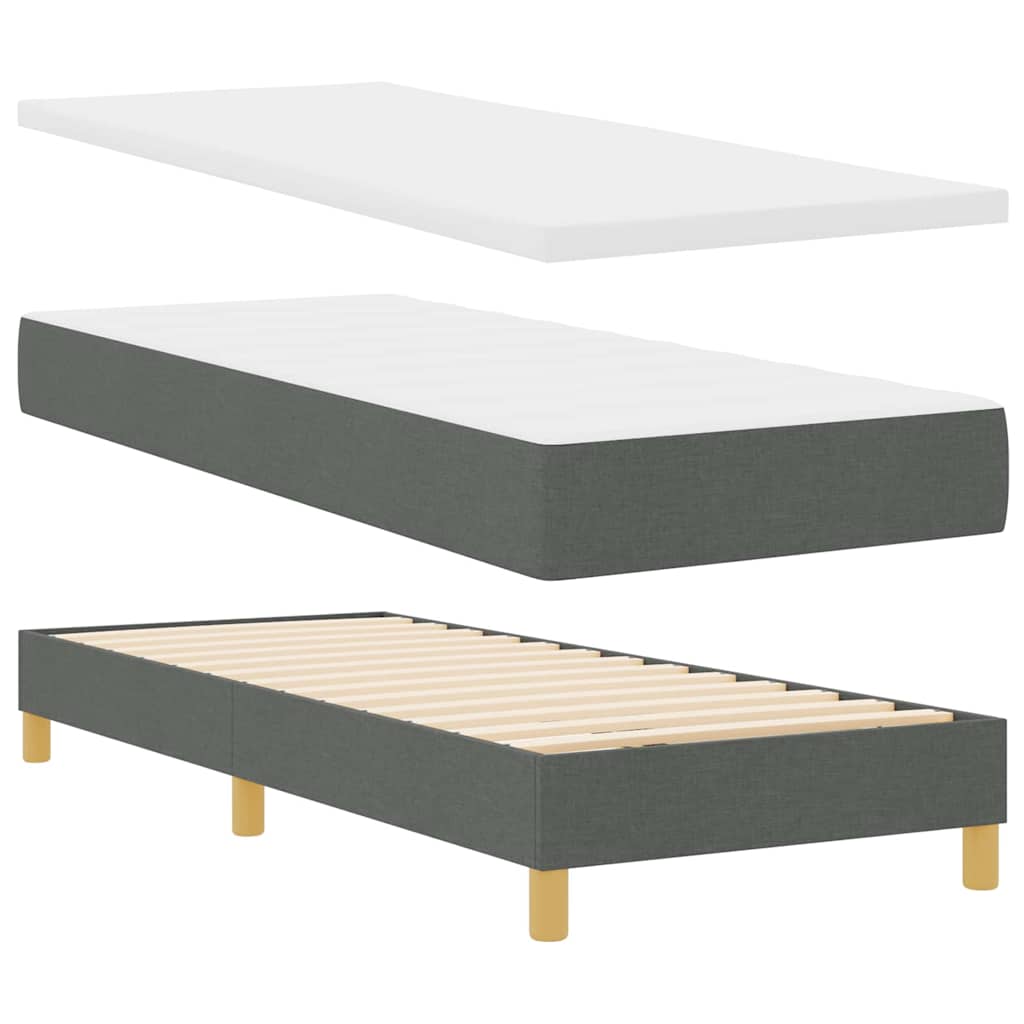 Krevet s opruga kutije Tamno siva 80 x 200 cm tkanina
