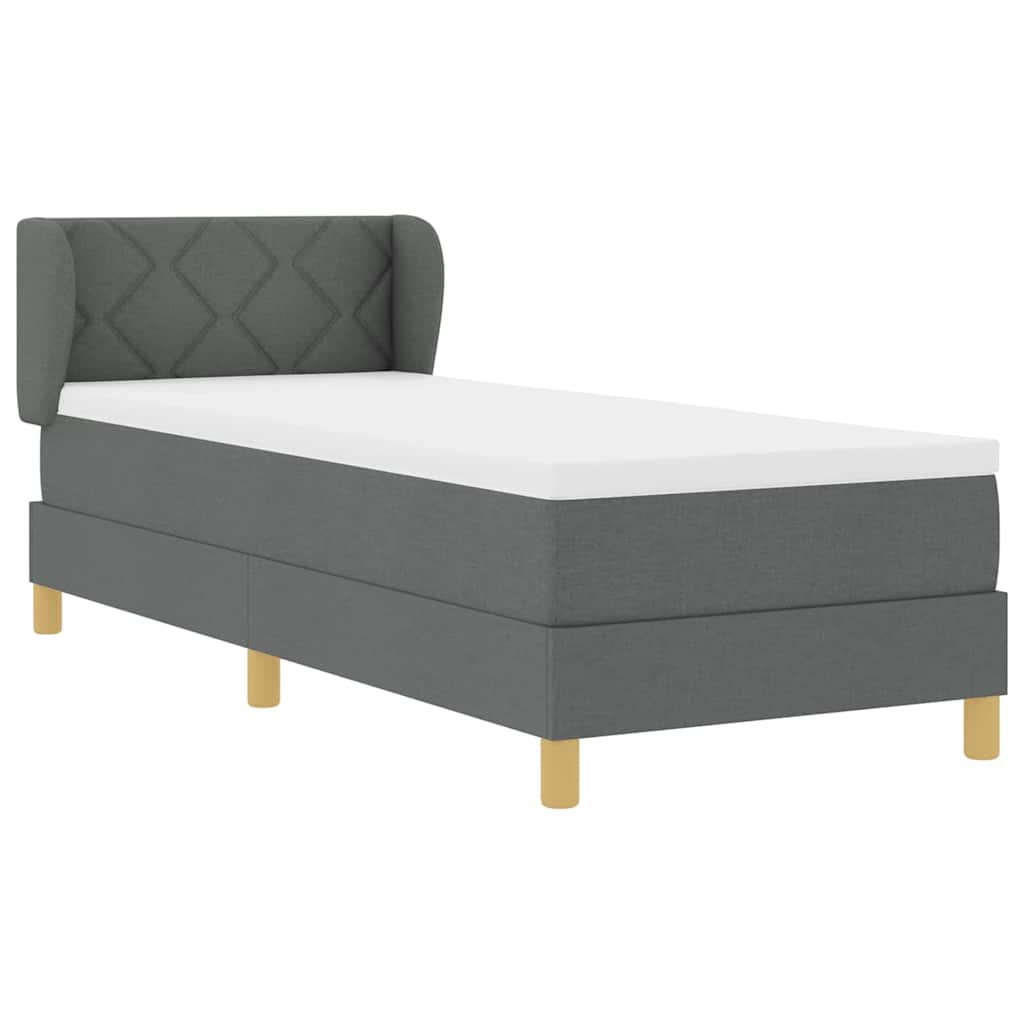 Krevet s opruga kutije Tamno siva 80 x 200 cm tkanina