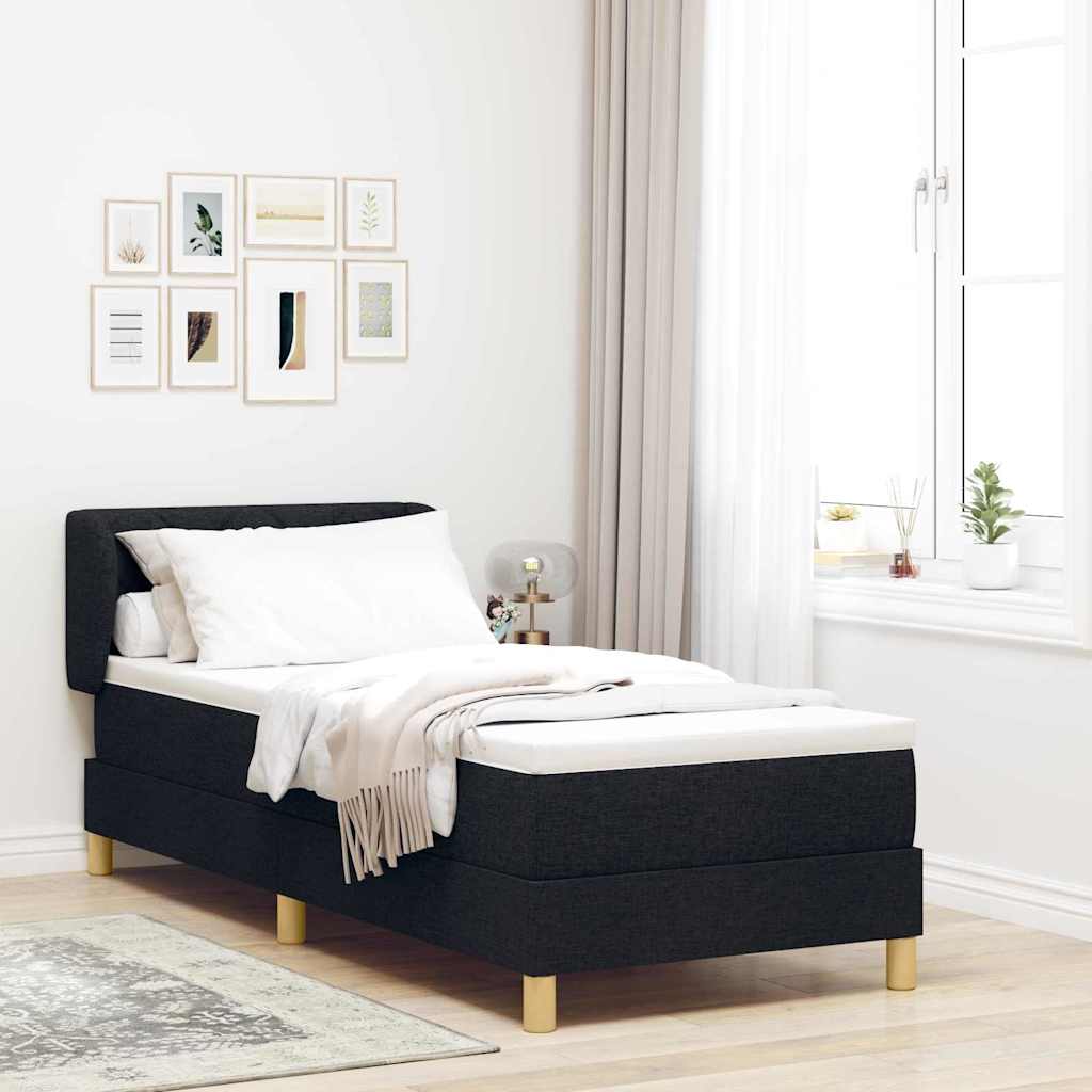 Krevet s opruga kutije s uzglavljem Crna 80 x 200 cm tkanina