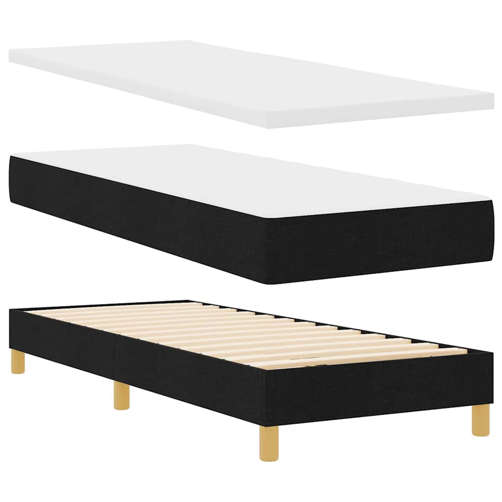 Krevet s opruga kutije s uzglavljem Crna 80 x 200 cm tkanina