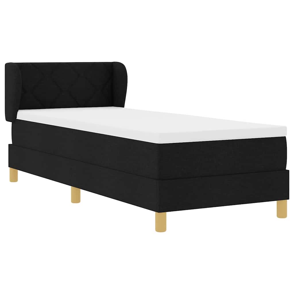 Krevet s opruga kutije s uzglavljem Crna 80 x 200 cm tkanina
