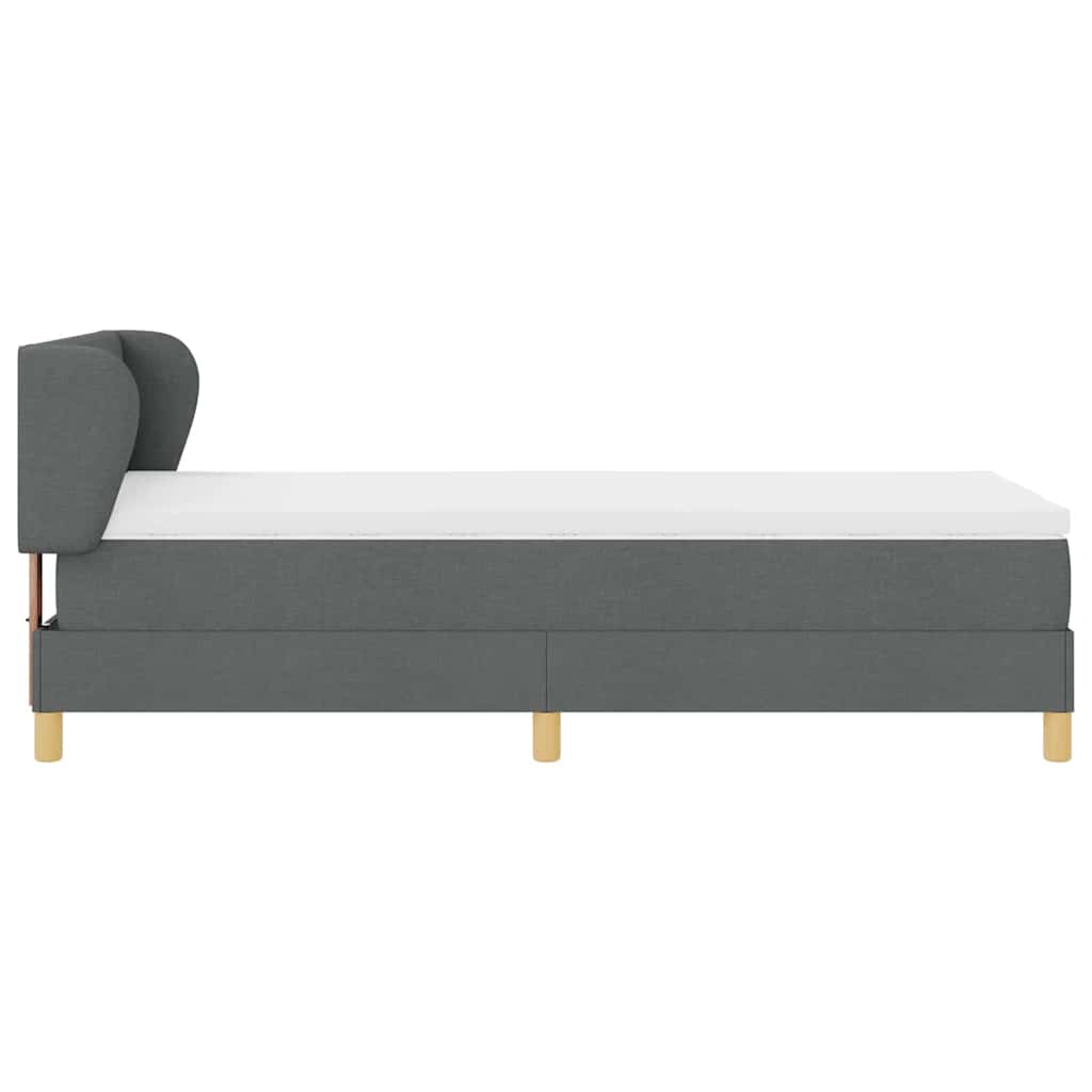 Krevet s opruga kutije Tamno siva 90 x 190 cm tkanina