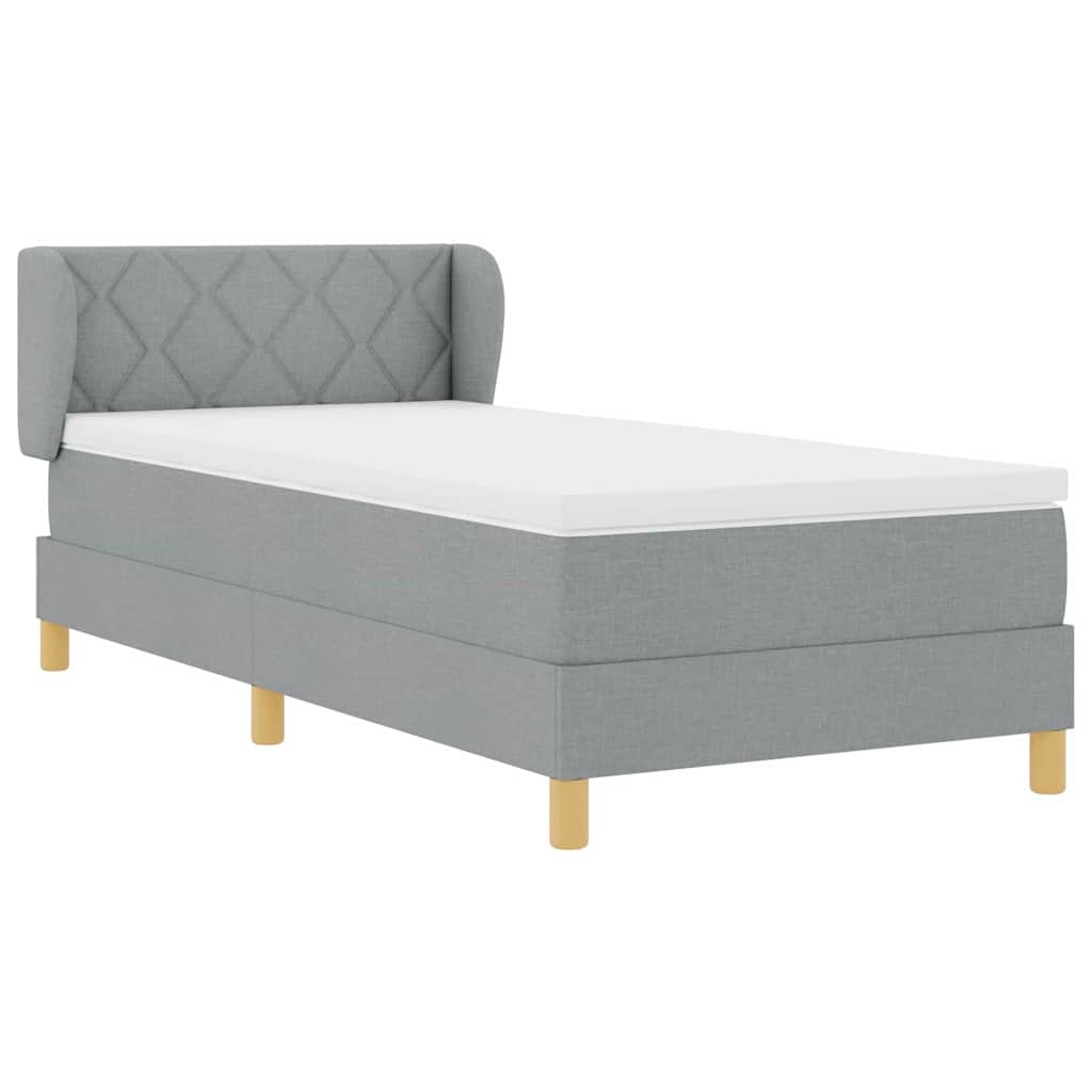 Krevet s opruga kutije Svjetlosiva 100 x 200 cm tkanina