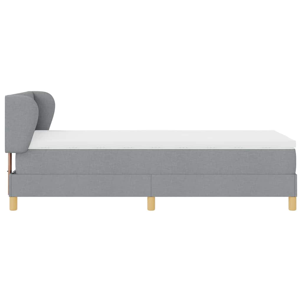 Krevet s opruga kutije Svjetlosiva 100 x 200 cm tkanina