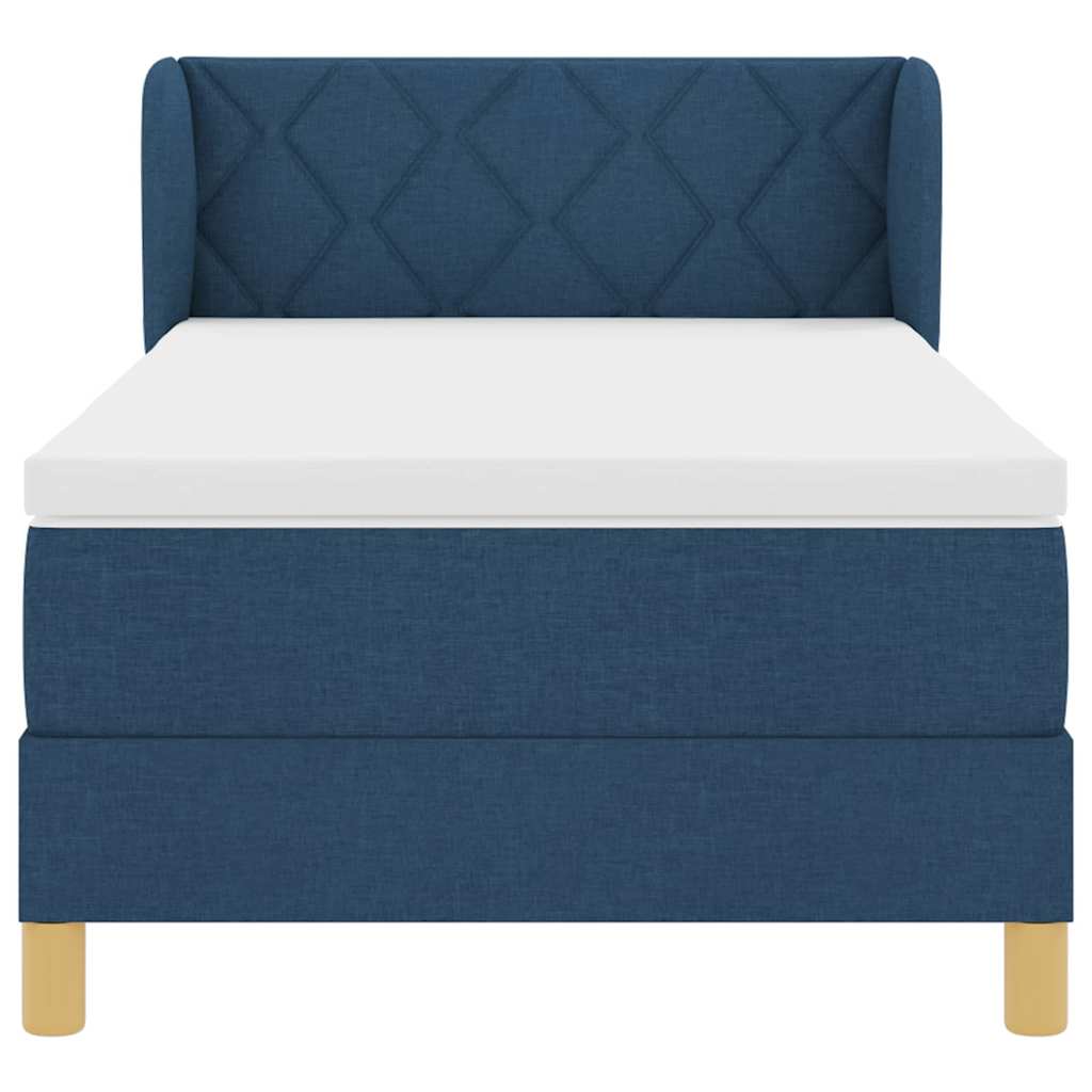 Krevet s opruga kutije s madracem Plava 100 x 200 cm tkanina