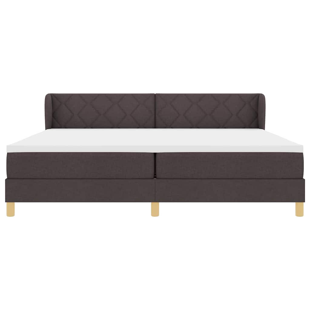 Krevet s opruga kutije Tamno smeđa 200 x 200 cm tkanina