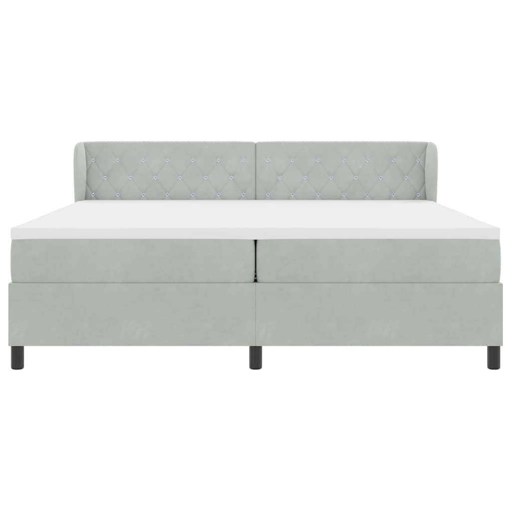 Krevet s opruga kutije Svjetlosiva 200 x 200 cm Baršun