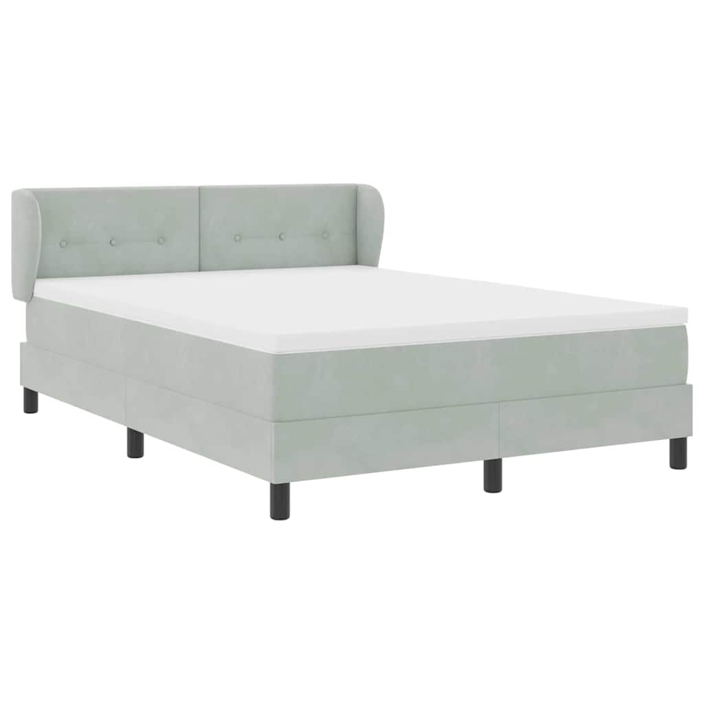 Krevet s opruga kutije Svjetlosiva 140 x 190 cm Baršun