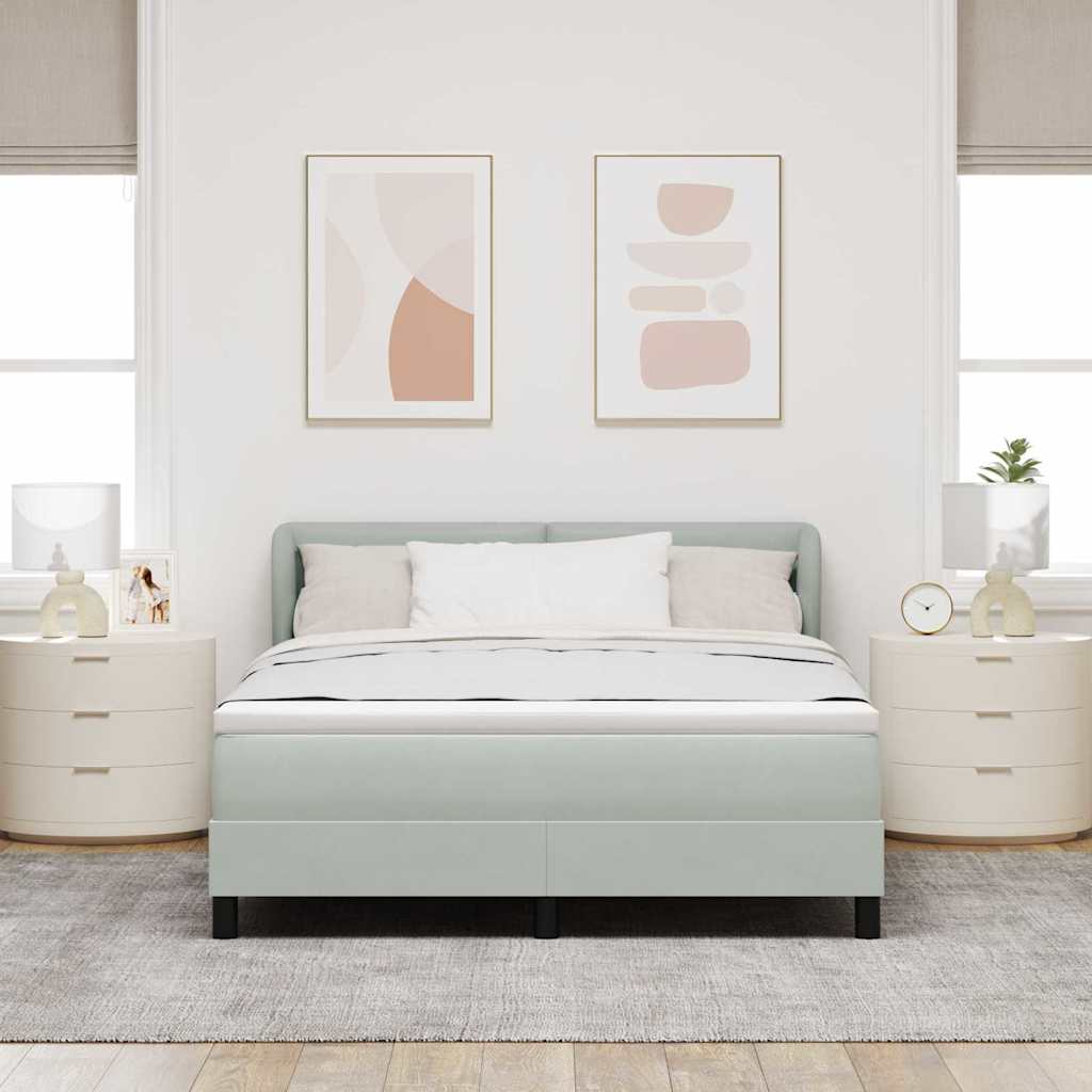 Krevet s opruga kutije Svjetlosiva 160 x 200 cm Baršun