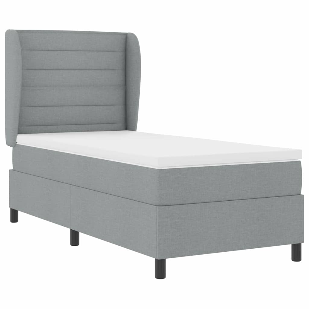 Krevet s opruga kutije Svjetlosiva 100 x 200 cm tkanina
