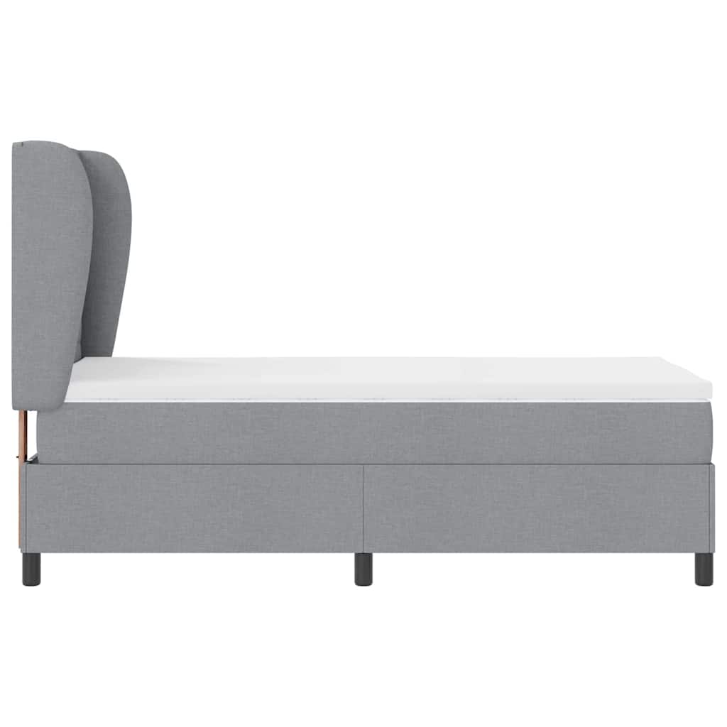 Krevet s opruga kutije Svjetlosiva 100 x 200 cm tkanina