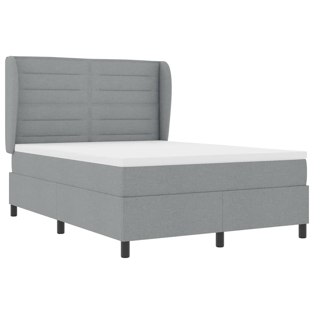 Krevet s opruga kutije Svjetlosiva 140 x 190 cm tkanina