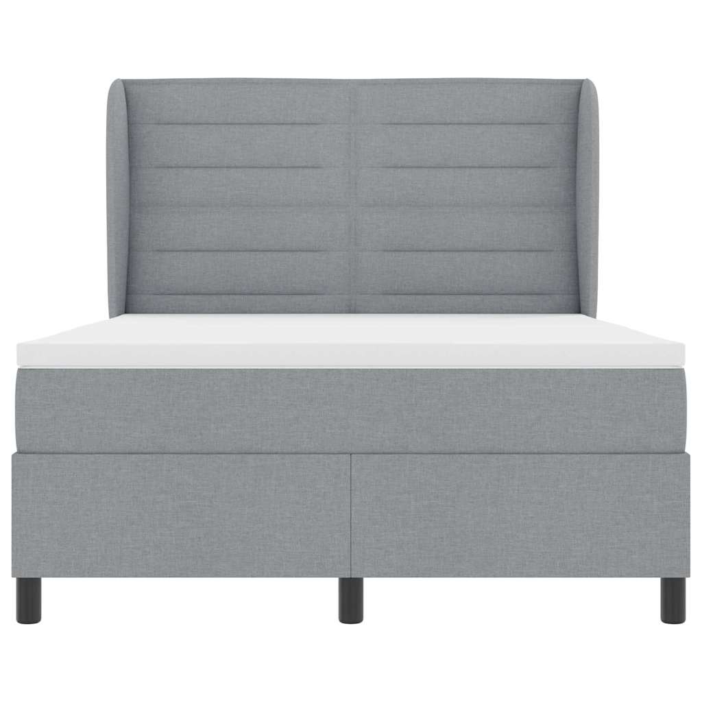 Krevet s opruga kutije Svjetlosiva 140 x 190 cm tkanina