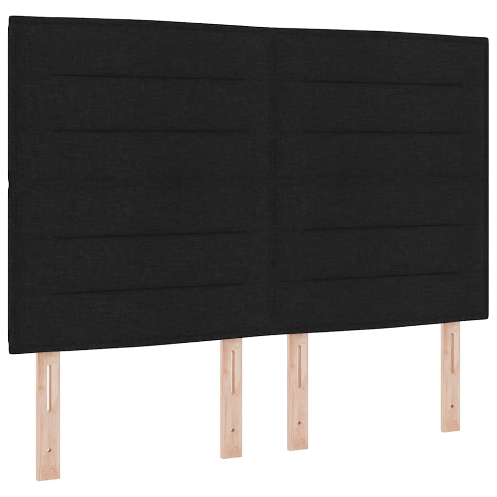 Krevet s opruga kutije s madracem Crna 160 x 200 cm tkanina