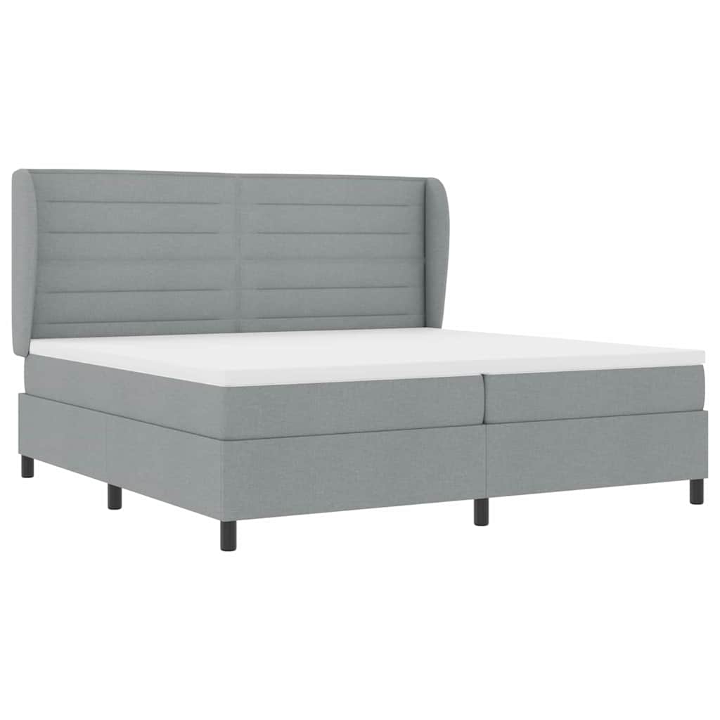 Krevet s opruga kutije Svjetlosiva 200 x 200 cm tkanina