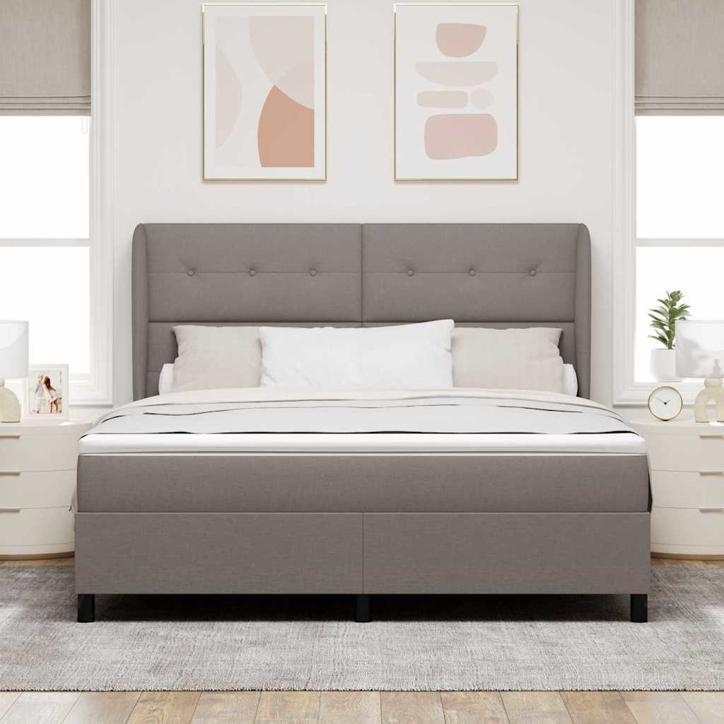 Krevet s opruga kutije Sivo-smeđa 180 x 200 cm tkanina