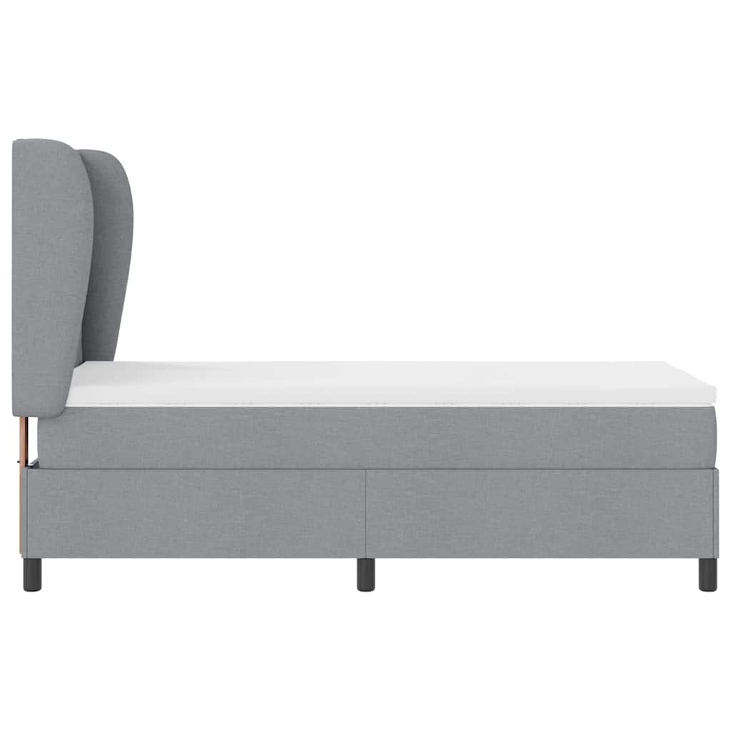 Krevet s opruga kutije Svjetlosiva 90 x 200 cm tkanina