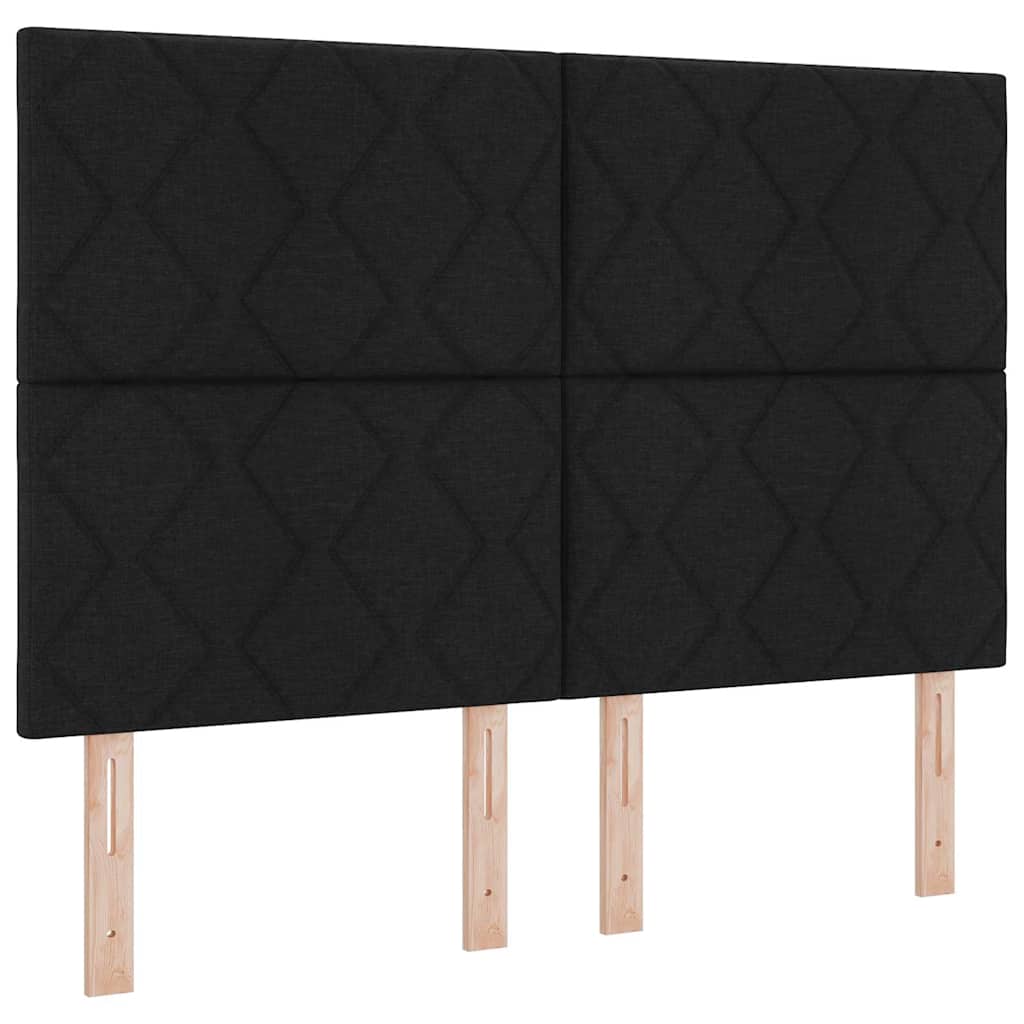 Krevet s opruga kutije s uzglavljem Crna 140 x 200 cm tkanina