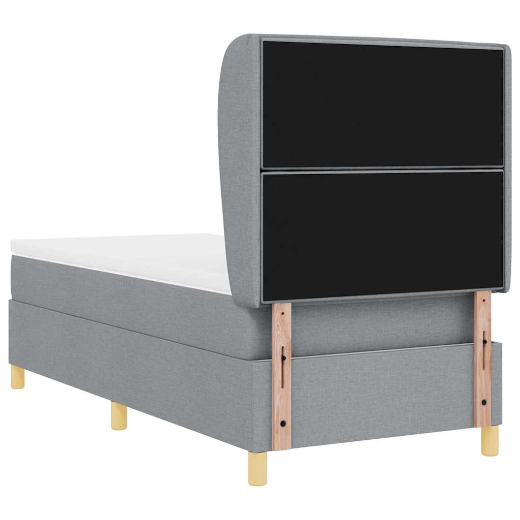 Krevet s opruga kutije Svijetlo siva 200 x 80 cm tkanina