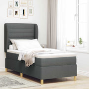 Krevet s opruga kutije Tamno siva 200 x 80 cm tkanina