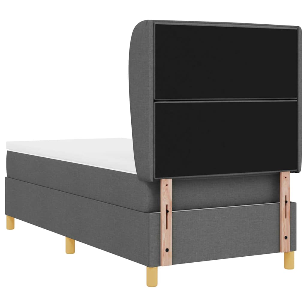 Krevet s opruga kutije Tamno siva 200 x 80 cm tkanina