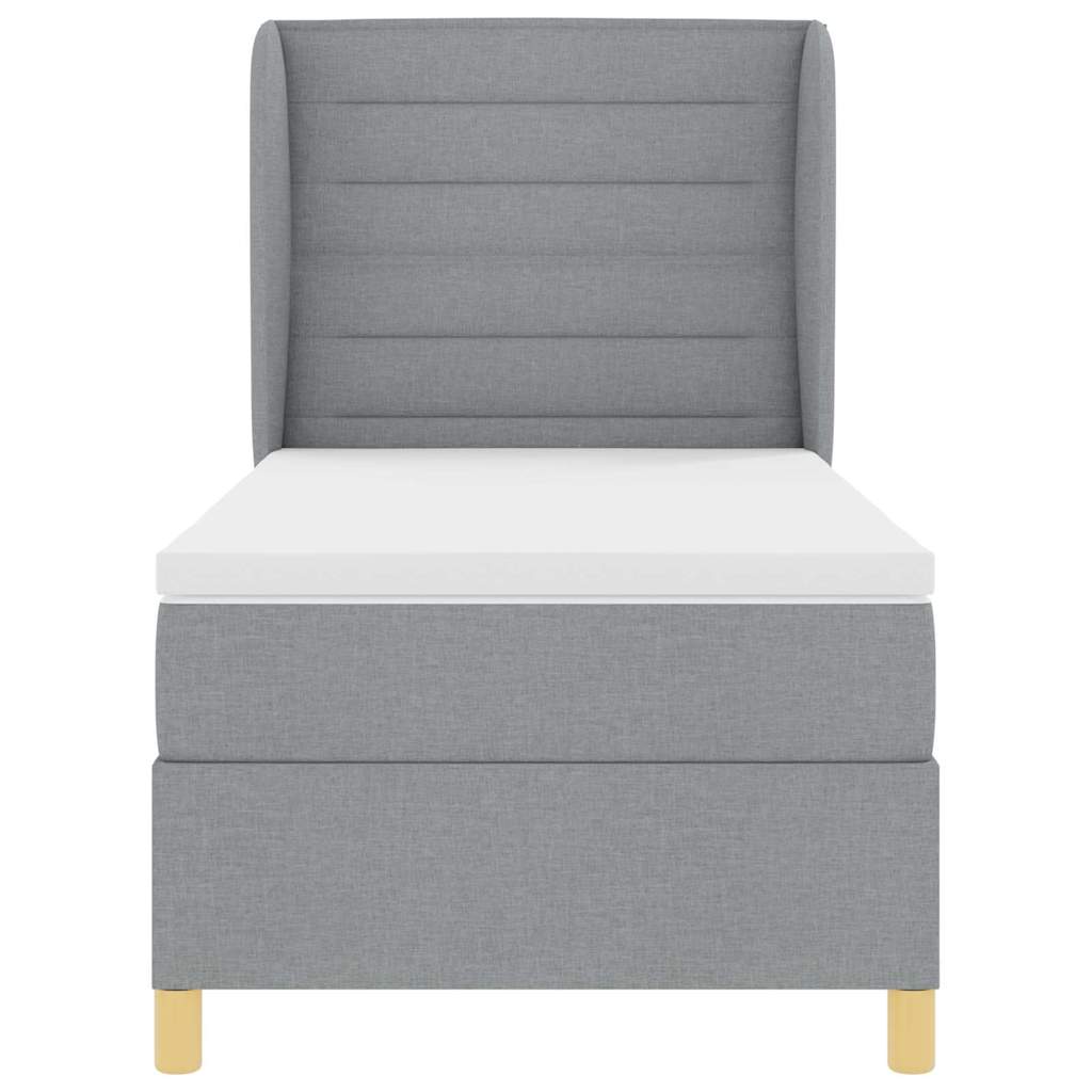 Krevet s opruga kutije Svijetlo siva 200 x 90 cm tkanina