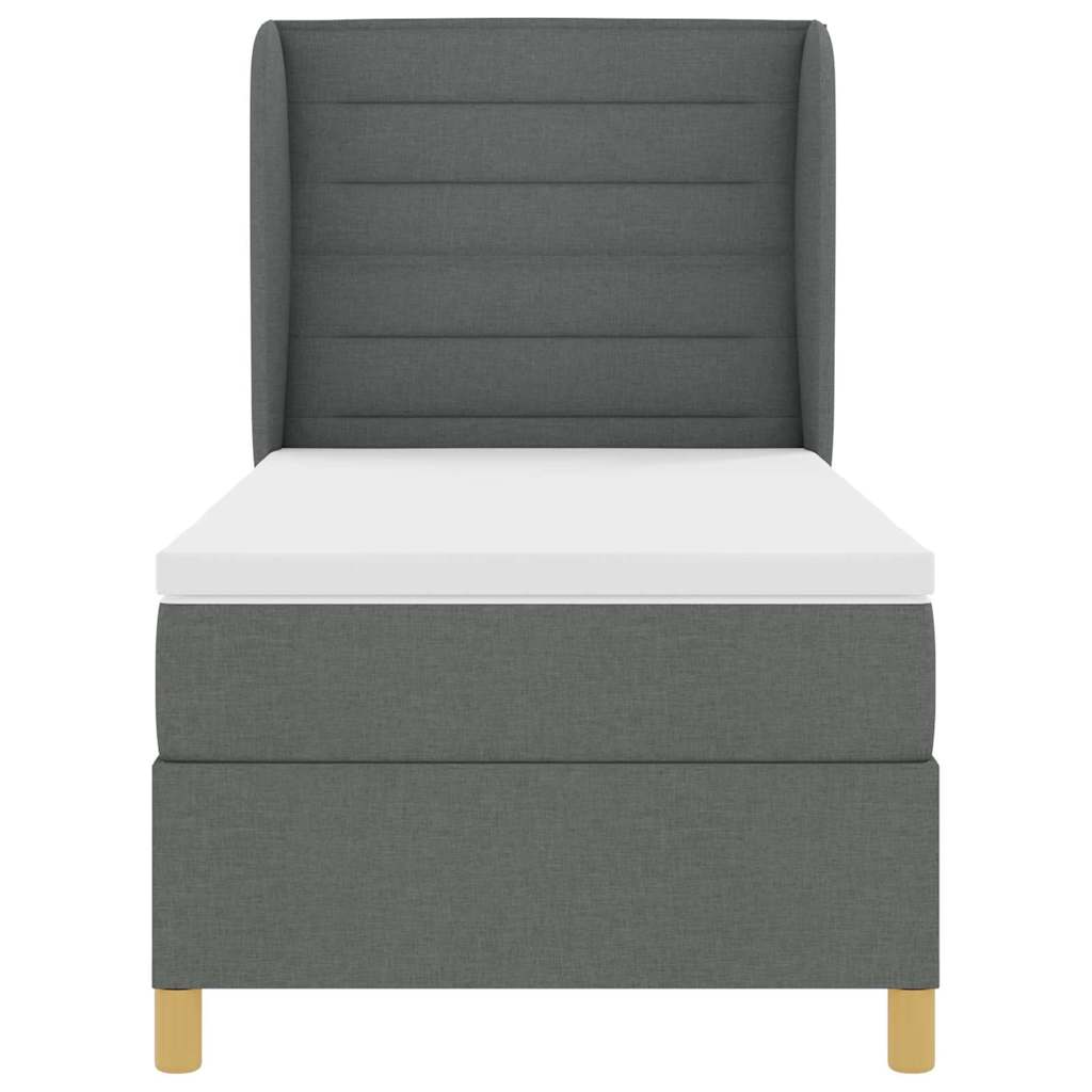 Krevet s opruga kutije Tamno siva 200 x 90 cm tkanina