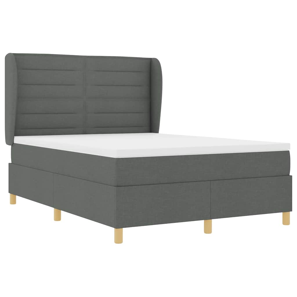 Krevet s opruga kutije Tamno siva 200 x 160 cm tkanina