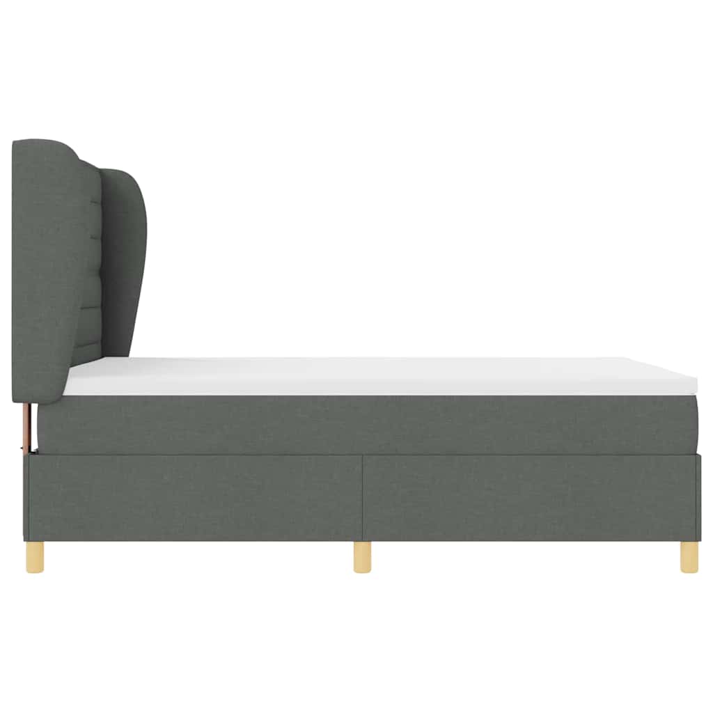 Krevet s opruga kutije Tamno siva 200 x 160 cm tkanina