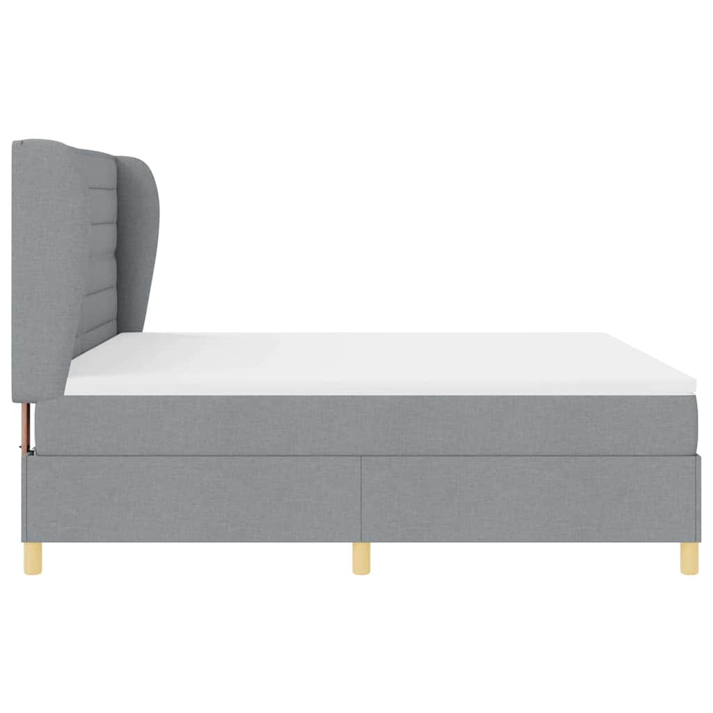 Krevet s opruga kutije Svijetlo siva 200 x 180 cm tkanina