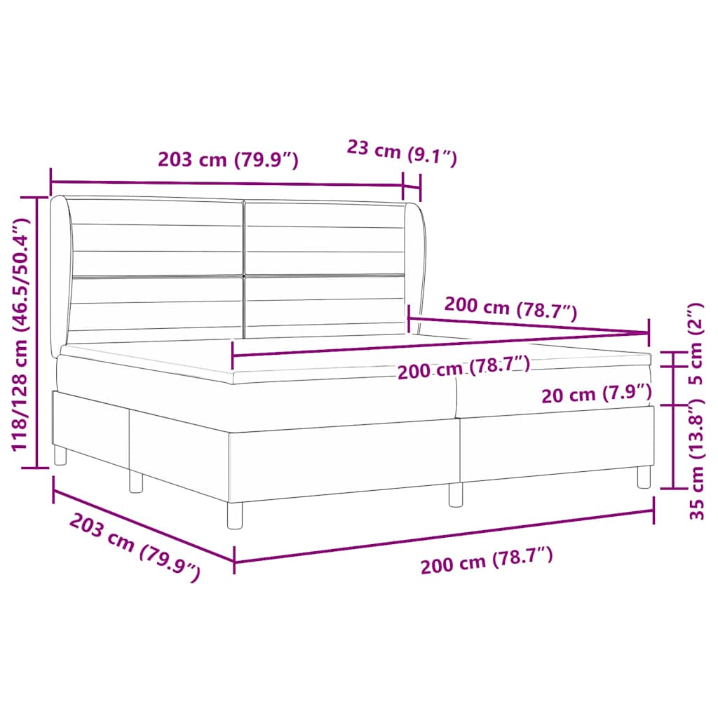Podna opruga s madracem Tamno siva 90x190 cm Plava 200 x 200 cm