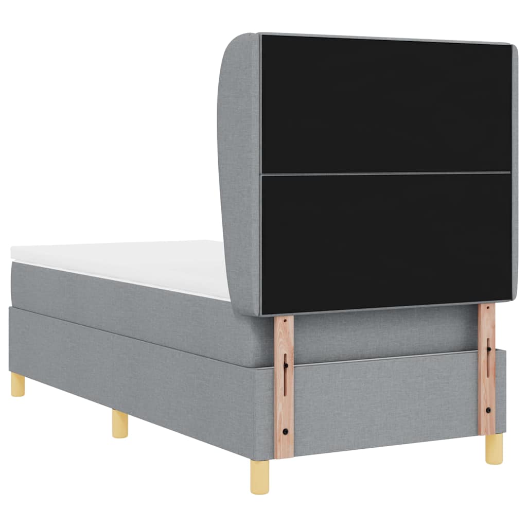 Krevet s opruga kutije Svijetlo siva 190 x 90 cm tkanina