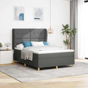 Krevet s opruga kutije Tamno siva 200 x 140 cm tkanina
