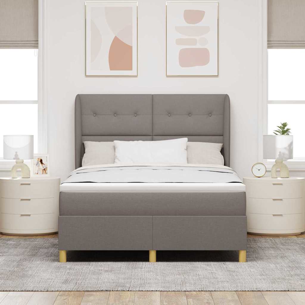 Krevet s opruga kutije Sivo-smeđa 200 x 140 cm tkanina