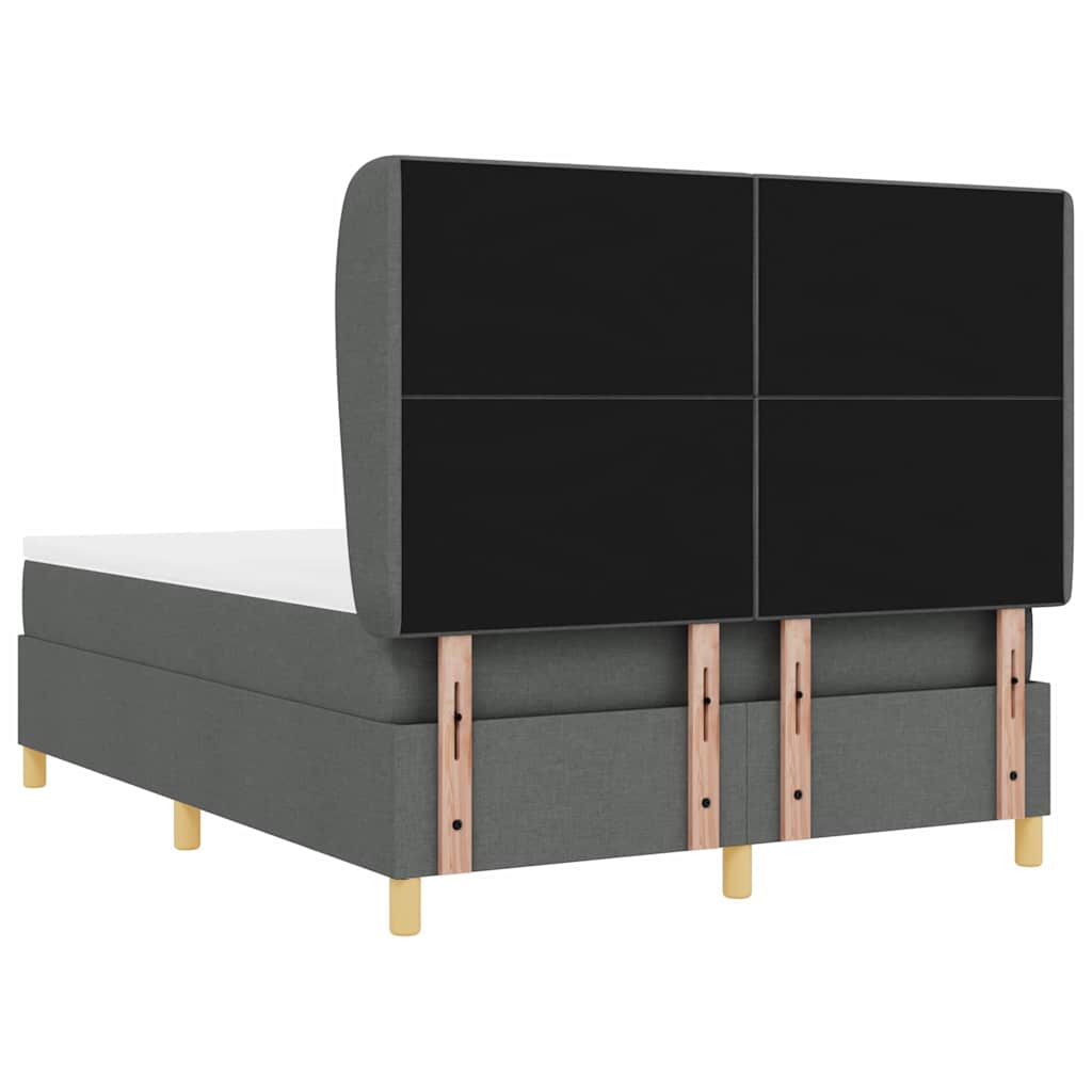 Krevet s opruga kutije Tamno siva 200 x 160 cm tkanina