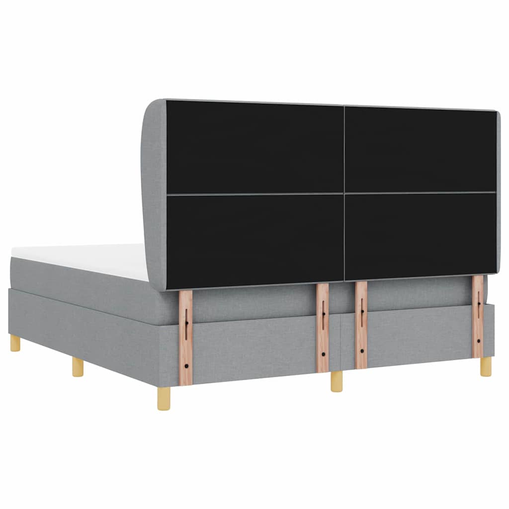 Krevet s opruga kutije Svijetlo siva 200 x 180 cm tkanina
