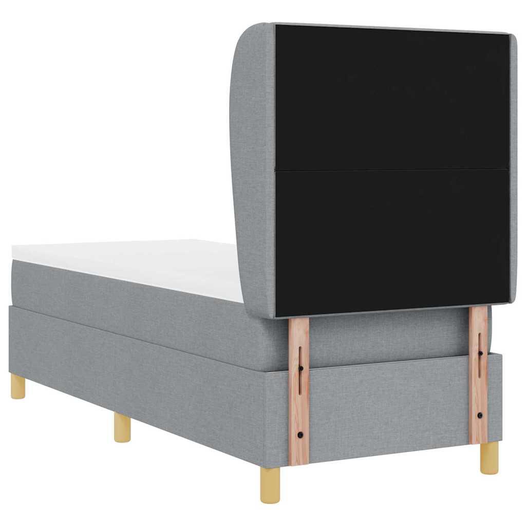 Krevet s opruga kutije Svijetlo siva 200 x 80 cm tkanina