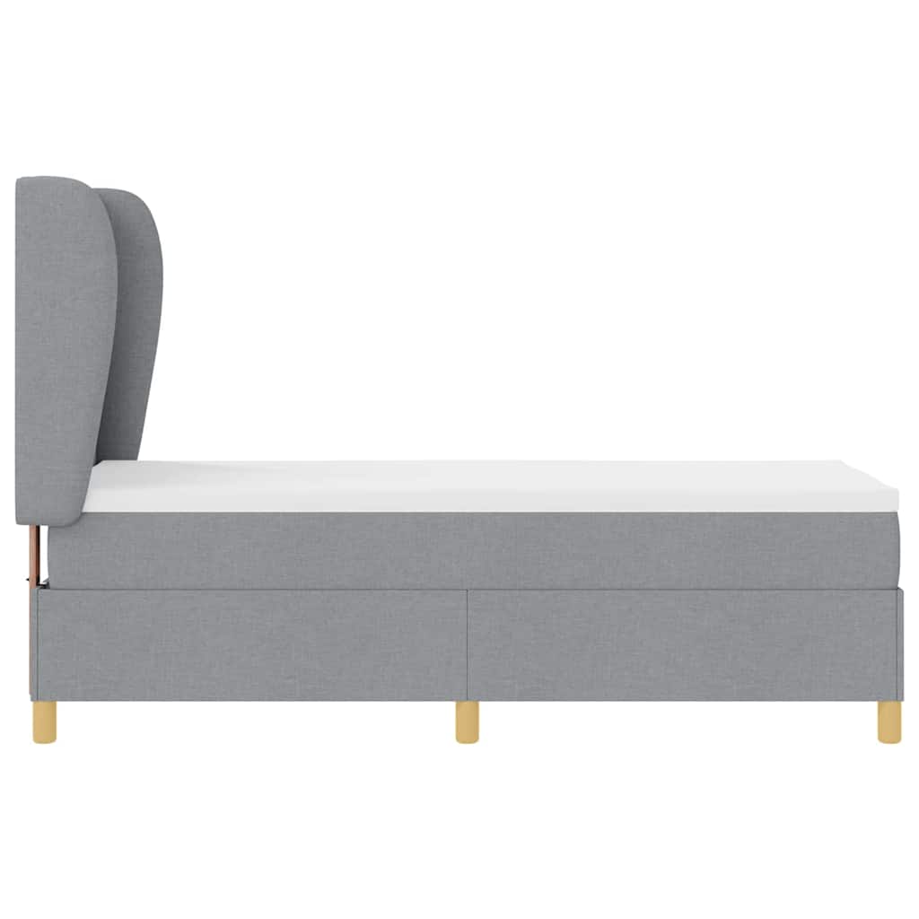 Krevet s opruga kutije Svijetlo siva 200 x 80 cm tkanina