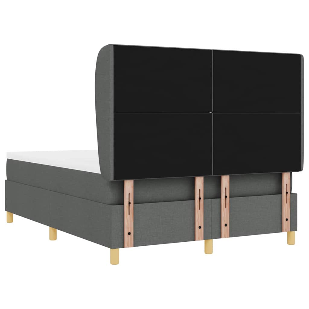 Krevet s opruga kutije Tamno siva 200 x 140 cm tkanina