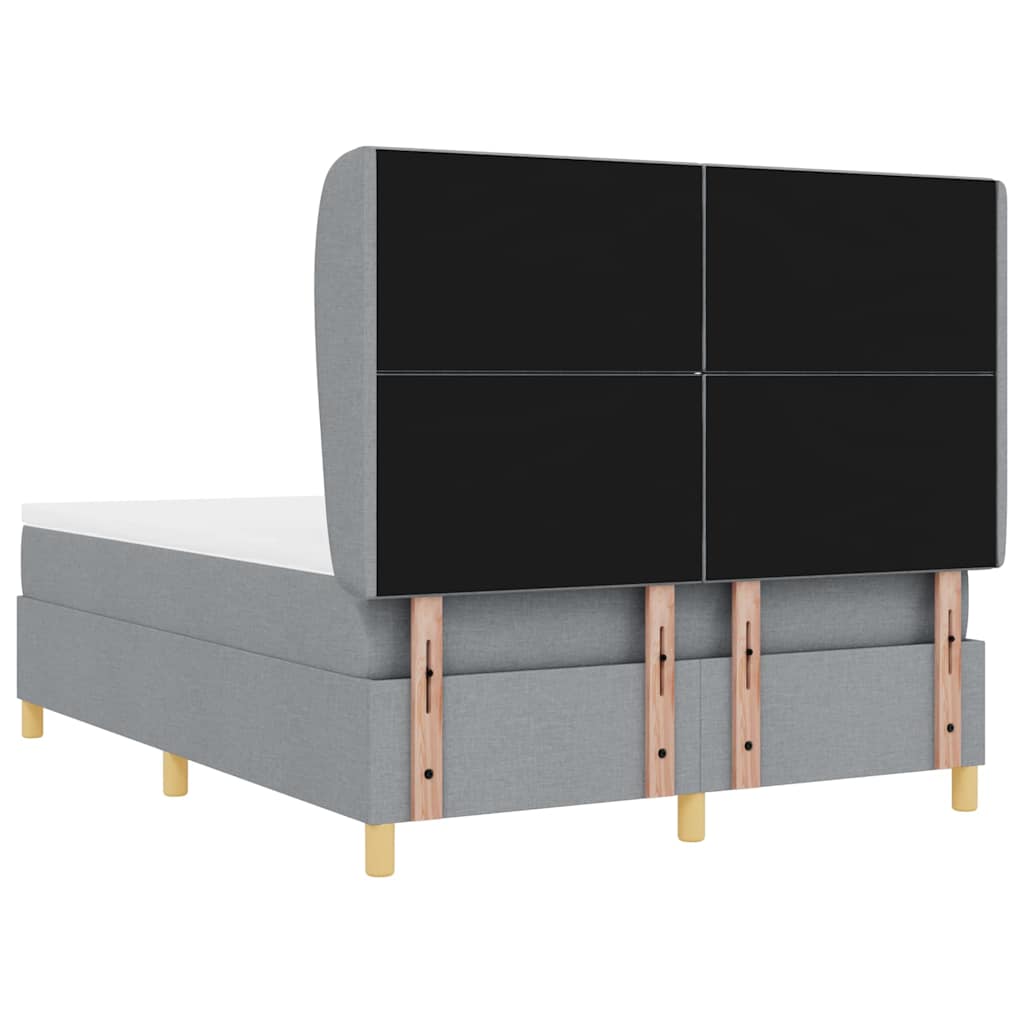 Krevet s opruga kutije Svijetlo siva 200 x 160 cm tkanina